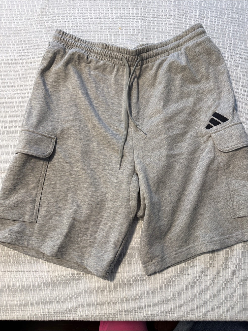 adidas Gray Men's Cargo Sweat Shorts with Drawstring
